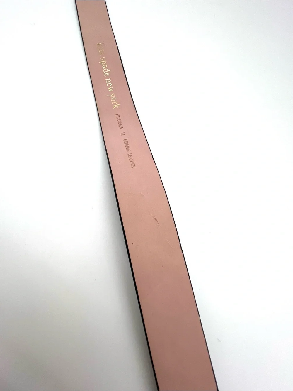 Kate Spade Flower Buckle Black Genuine Leather Belt Gold Size M KS2000565